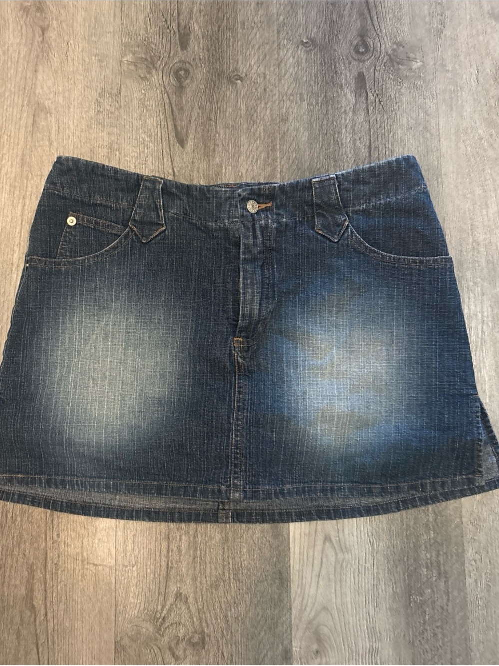 Roper Dark Blue Denim Skort with Front Pockets